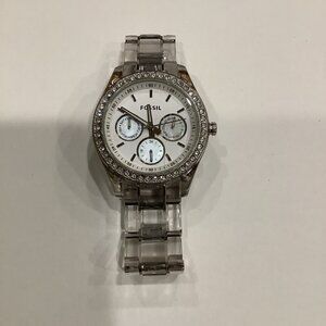 Fossil ES2364 Women's Stainless Steel White Analog Dial QuartzWrist Watch KS628